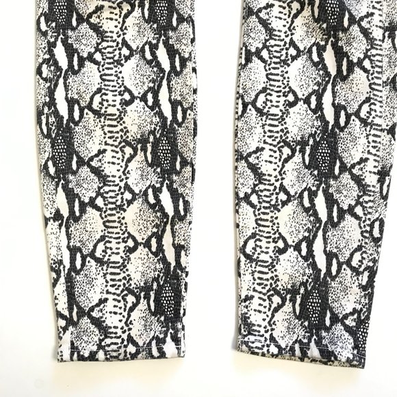 Frame Ali High Rise Skinny Cigarette Jeans Womens 27 Black Cream Python - Picture 10 of 12